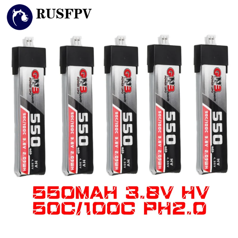 5 шт. GAONENG 550 мАч 3 8 в HV LIPO батарея 1S 50C/100C PH2.0 для LDARC TINY 8X BetaFPV Beta75 FPV Racing Cine Whoop