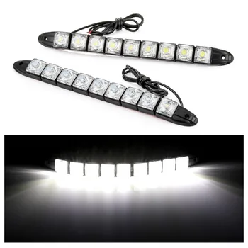 

2pcs 12V High Power Bendable 9 LED Waterproof Flexible DRL Daytime Running Light for car Warning Fog Lamp
