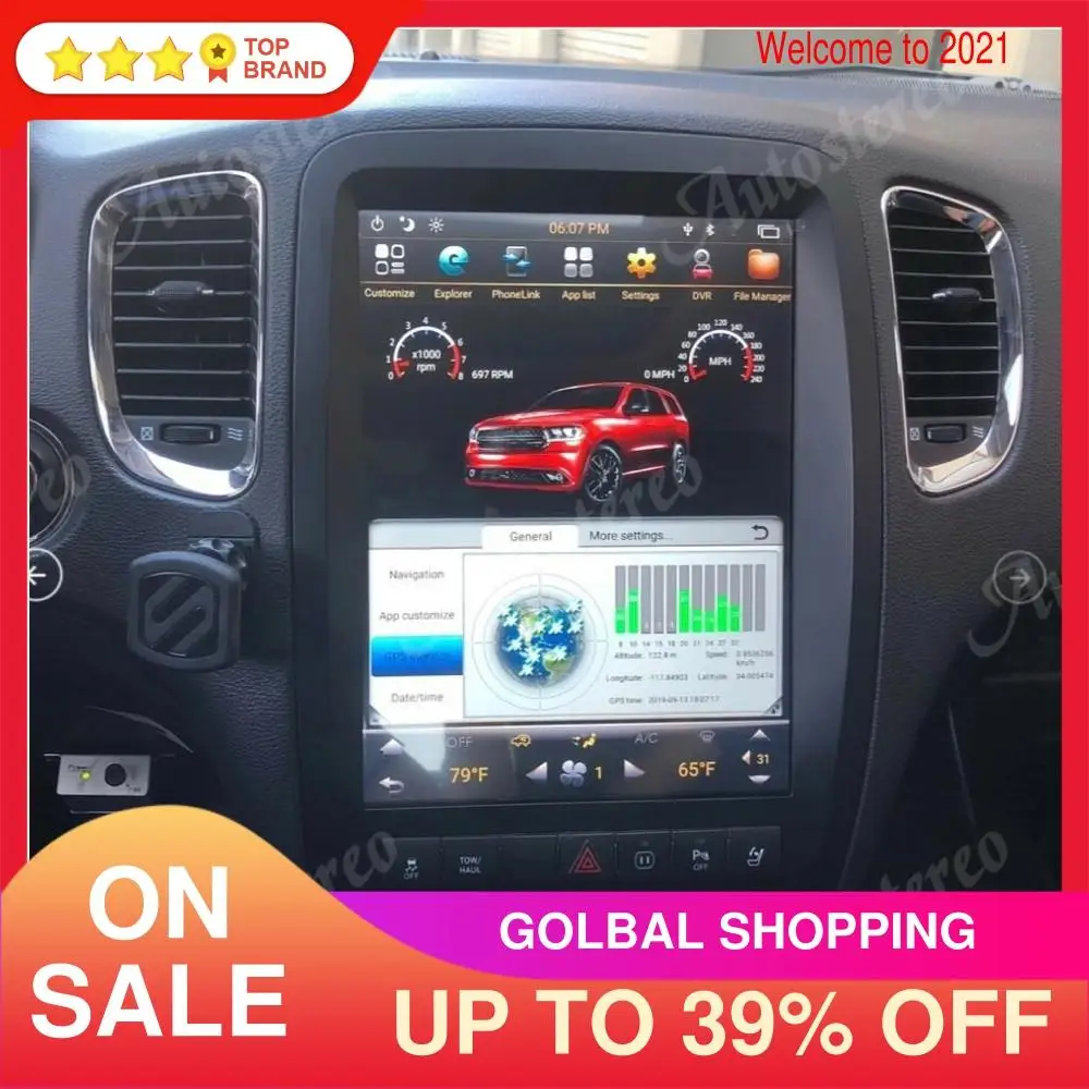 Android 9 0 4 + 64 Гб Тесла стиль автомобиля GPS навигация для Dodge Durango 2012 Авто Радио