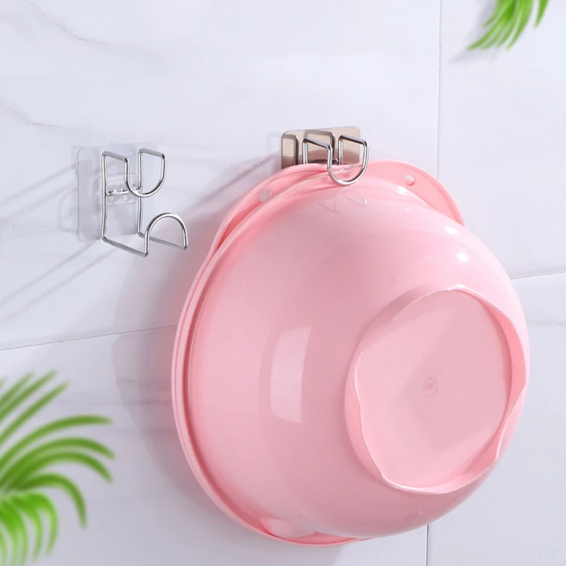 Self Adhesive Hook Wall Mount Hanger Sticker Plastic Waterproof Sticky Anti-slip For Kitchen Bathroom