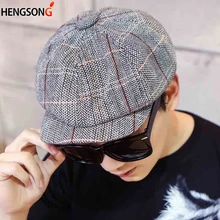 1 шт., модная мужская, женский из смеси хлопка, полосатая Кепка-таксистка sboy, плоская восьмиугольная кепка для гольфа, аксессуары для вождения, унисекс, 678009