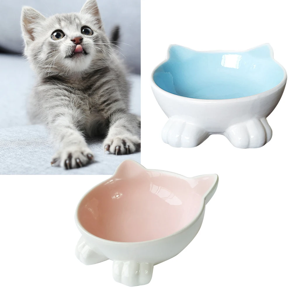 

Ceramic Pet Bowl Cat Puppy Feeding Supplies Double Pet Bowls Dog Food Water Feeder Dog Accessories Durable Multiple Color Option