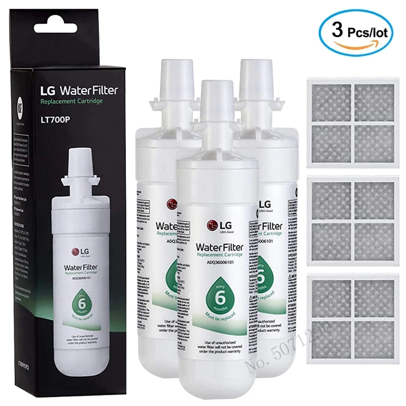 Fits LG LFXS24623W Refrigerators Aqua Fresh Replacement Water Filter 3 Pack 