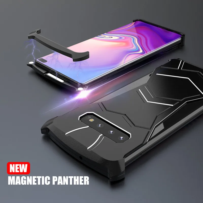 Роскошный Алюминиевый бампер Адсорбция магнитная рамка чехол для samsung Galaxy S10 Plus