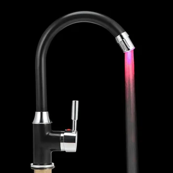 

Household LED Lighted Colorful Color Changeable Faucet Nozzle Spouts With Adapter For Kitchen Faucet Water Mixer Tap