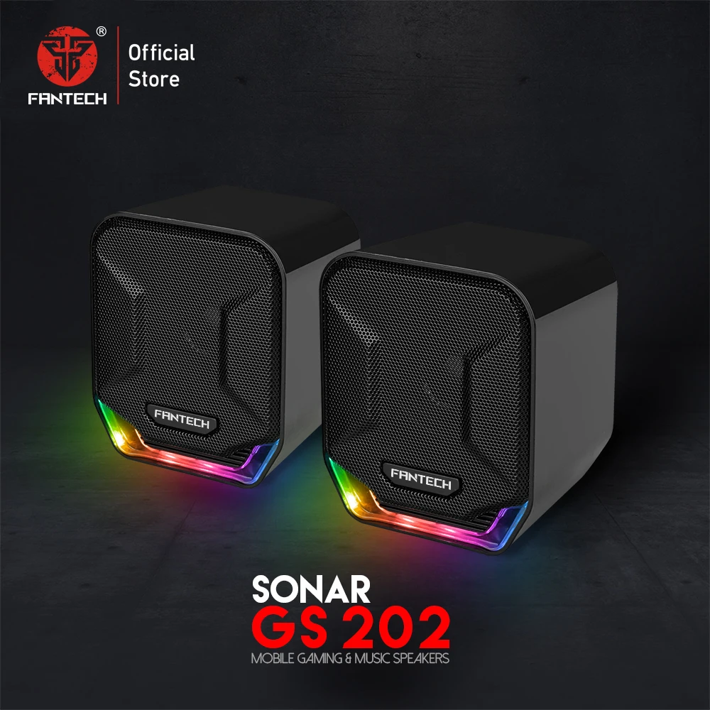 Fantech GS202 RGB Cable Speakers 3.5MM Plug For USB Plug For PC Game Speakers For PUBG LOL FPS Mouse Keyboard Gamer Music Player