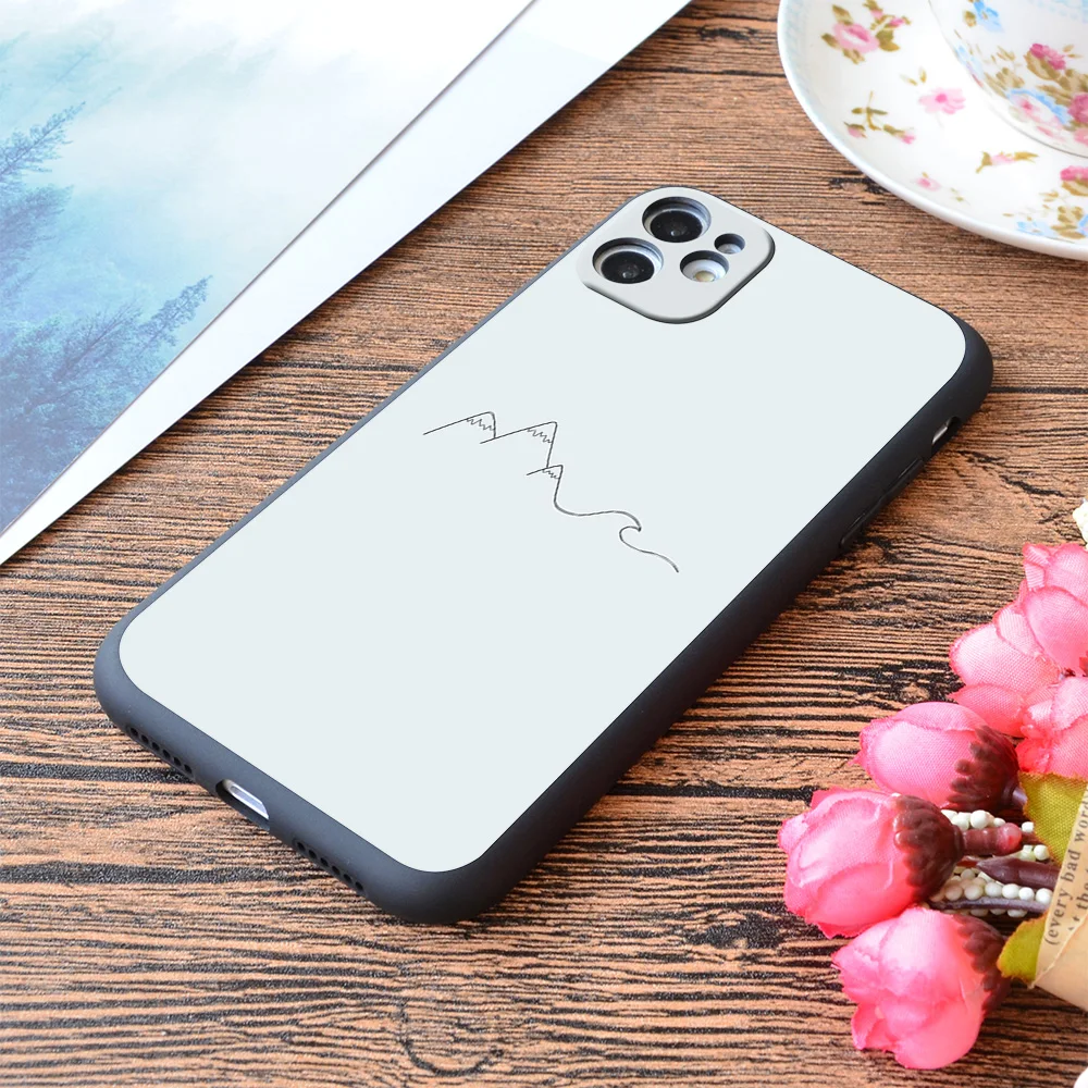 

For iPhone Mountain Wave Print Soft Matt Apple iPhone Case
