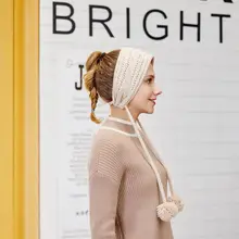 Зимние шерстяные вязанные наушники, нагрудник, защита для ушей, плюшевые наушники для ушей, для шеи, пара теплых наушников