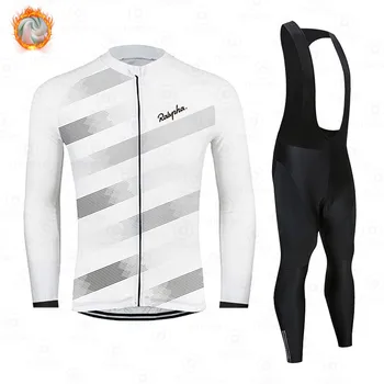 

Winter Warm Fleece Men's Cycling Jersey Suits Riding Clothing Bib Pants Set Raphaful Ropa Maillot Ciclismo Triathlon Tights