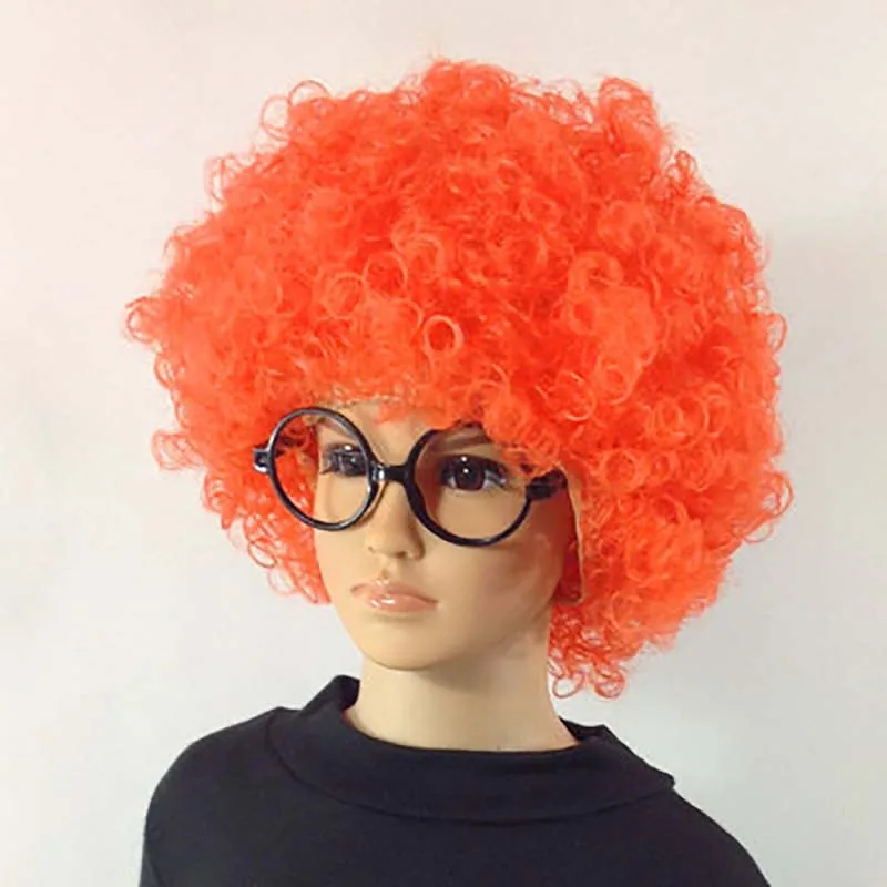 Halloween Round Explosion Hair Wig Cosplay Dance Party Hairpiece Colourful Funny Clown Fans Afro Hairstyle Children Adult