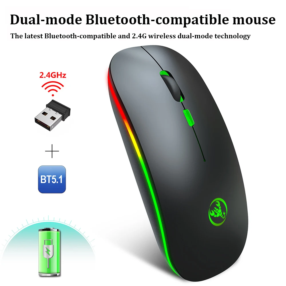 Мышь компьютерная беспроводная Bluetooth бесшумная перезаряжаемая эргономичная