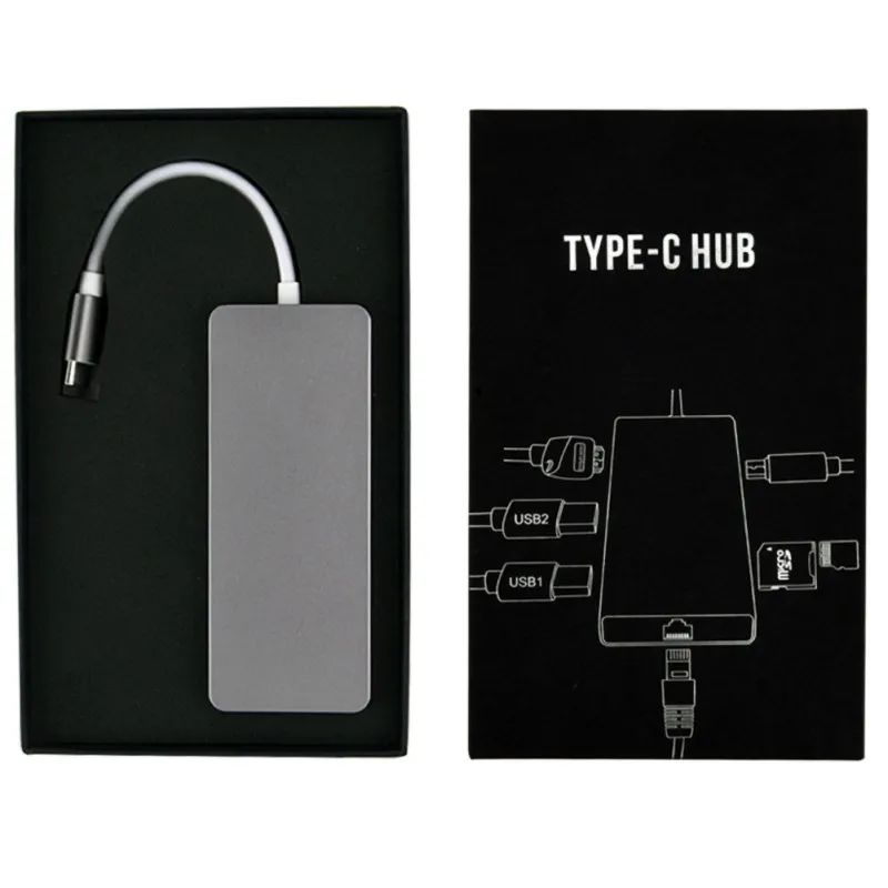 Супер качество расширенный USB C концентратор 7 в 1 док-станция мульти порт Тип C к HDMI VGA Ethernet адаптер Прямая поставка