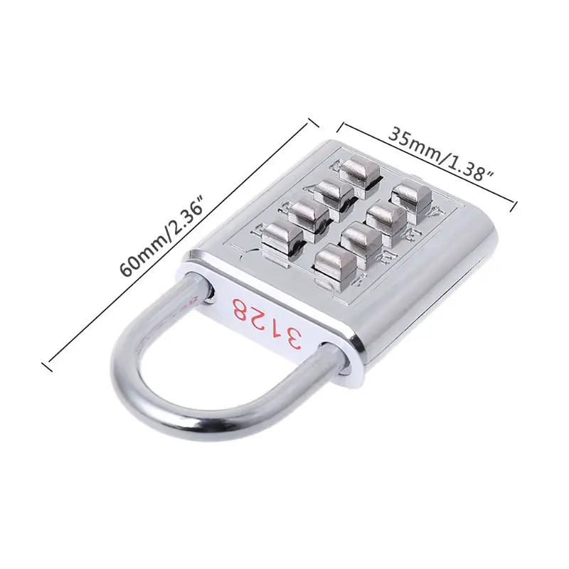 4 Digit Silver Push Button Combination Number Luggage Lock Padlock Travel Code | Инструменты