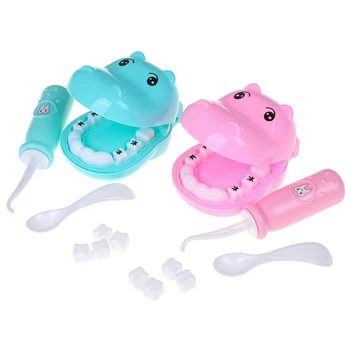 

1set Kids Pretend Play Toy Dentist Check Teeth Model Set Medical Kit Educational Role Play Simulation Learing Toys For Children
