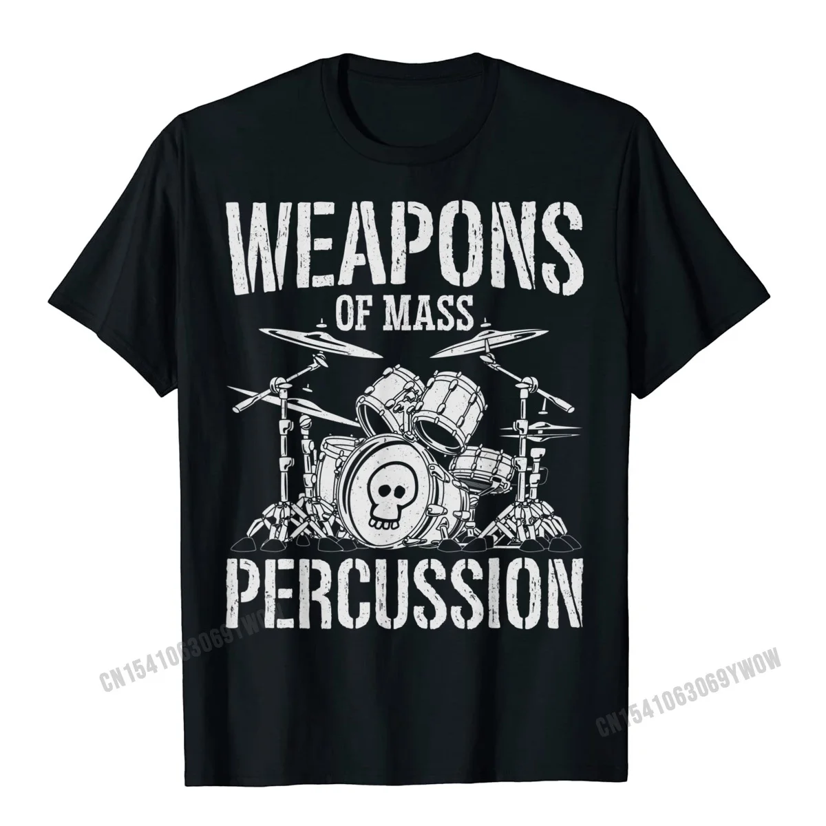 Printed Tshirts Short Sleeve Design Wholesale Man VALENTINE DAY Tops Shirts Design Tee Shirts Crewneck Pure Cotton Weapons Of Mass Percussion Funny Drummer Drumset Drum Set T-Shirt__94 black