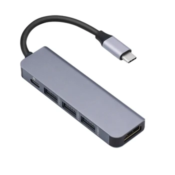 

Typt-C Type C Hub USB C USB3.1 Hub with HDMI 5 in 1 Combo Hub with 2 USB3.0 Ports SD TF Card Reader USB Adapater