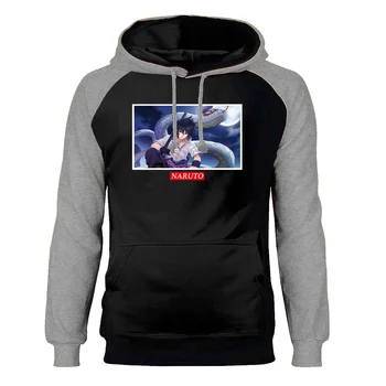 

Japanese Anime Naruto Hoodies Sweatshirts Men Uchiha Sasuke Aoda Raglan Hooded Sweatshirt Sharingan Rinnegan Harajuku Streetwear