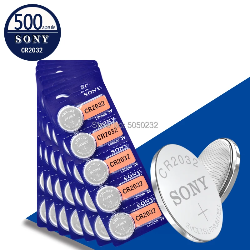 sony 500pc original cr2032 DL2032 ECR2032 5004LC KCR2032 BR2032 3v button battery coin car toy cell | Электроника