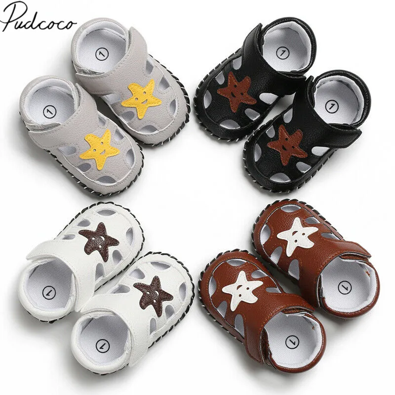 

Pudcoco Children Summer Clogs Cartoon Newborn Infant Baby Boy Girl Soft Sole Shoes 3D Star Trainers Breathable 0-18M