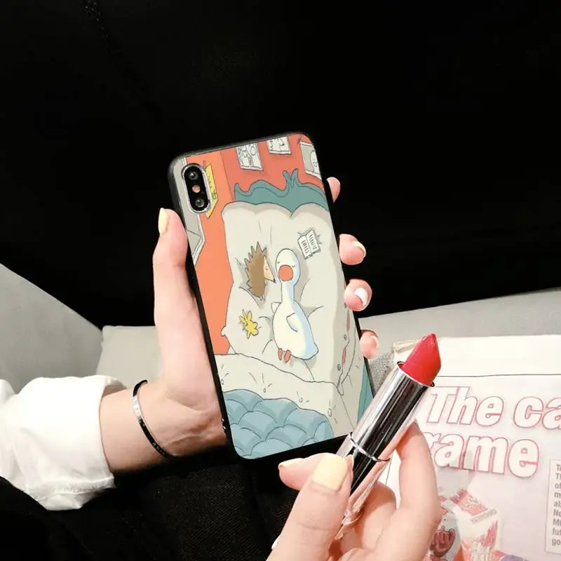 Счастливая утка Корпус под плетенную сумку чехол для телефона iphone XS 11 11Pro 5 5s SE 6 6s
