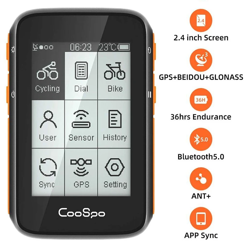 Беспроводной велокомпьютер CooSpo GPS спидометр одометр 2 4 дюйма BLE5.0 ANT +
