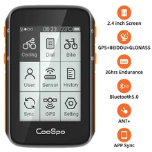 CooSpo Wireless Cycle Bike Computer GPS Speedometer Odometer 2.4 Inch BLE5.0 ANT+ APP Sync Sensor Waterproof with Bracket Spain
