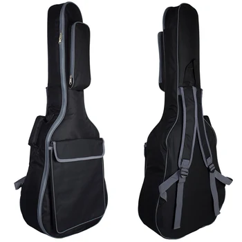 

Guitar Bag Case Travel Cover Thicken Soft Interior Reinforced Pockets Black Protection Padded Zipper Oxford Cloth Carry