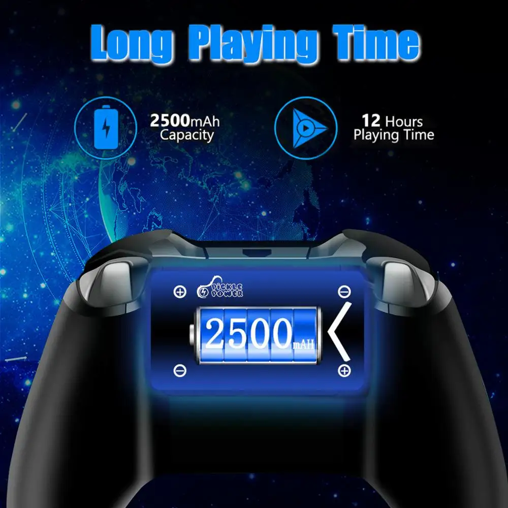 2 аккумулятора 2500 мАч для Xbox One/ One S/ x/Xbox Elite беспроводной контроллер + зарядное