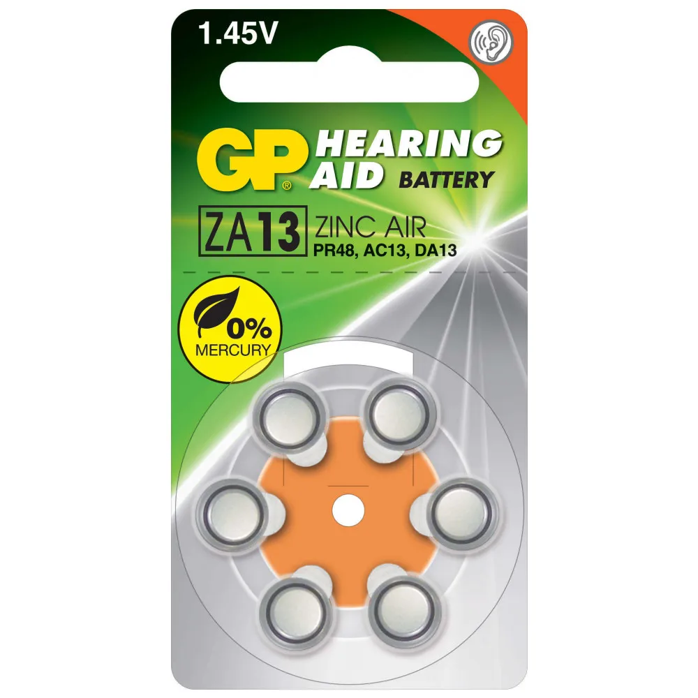 Батарейка GP Hearing Aid ZA13, 6 шт