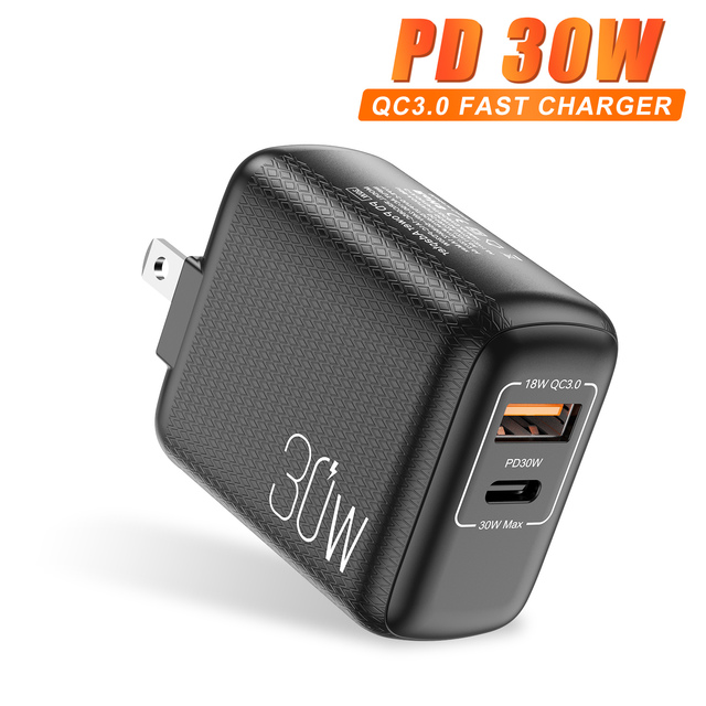 30W PD USB fast Charge Usb Type c Charger Plug  QC 3.0 Wall Charger adapter For iPhone 11 12 13 Pro Macbook Xiaomi Huawei