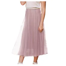 Женская модная юбка, новая весенняя Короткая Повседневная Женская модная Милая Однотонная юбка с высокой талией, Повседневная сетчатая юбка, Женская юбка 40