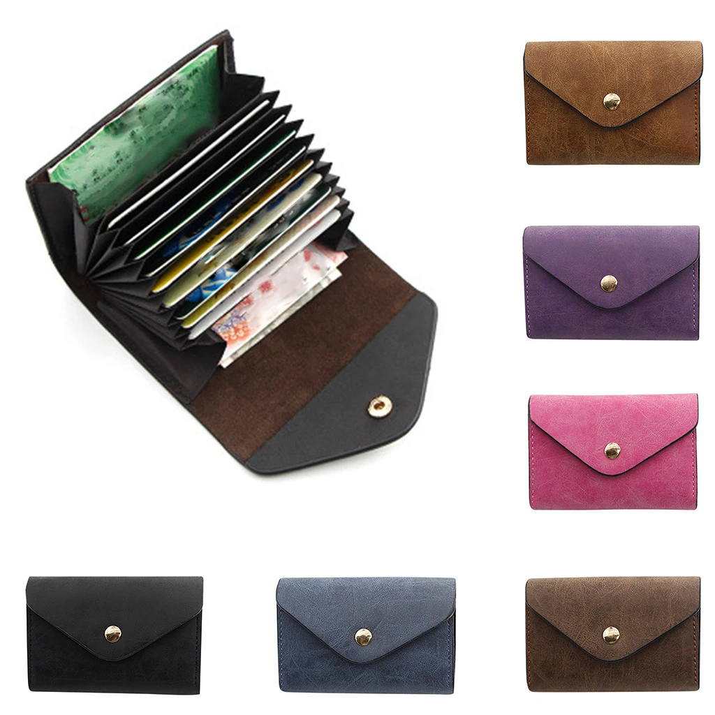 Leather Vintage Wallet Women Hasp Small And Slim Coin Pocket Purse Cards Holders Luxury Pocket Men Purse Money Bag Purse 819