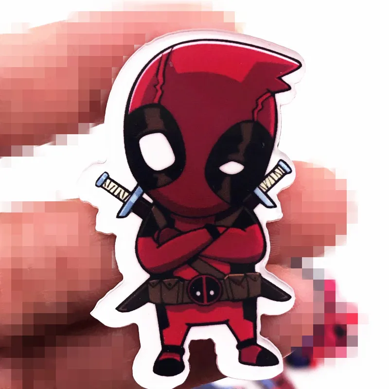 

1PCS Good Quality Badge New Design Acrylic Deadpool Icon Brooch Marvel Character Cartoon Pin For Decoration On Backpack Clothes