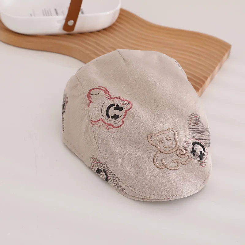 green beret men Kids Berets Hats For Boy Girl Spring Autumn Children Painter Cap Cartoon Bear 8 Months Baby Sun Hat Unisex Gentleman Cap 1-4Y beret flat cap