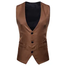 Мужской однобортный дизайнерский жилет с v-образным вырезом спортивный костюм жилет M44