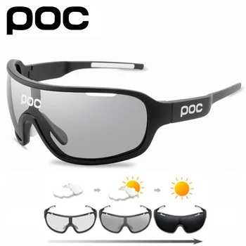 

POC Photochromic Cycling Sunglasses 5 Lenses Polarized Sports Glasses Women Men's Bike Eyewears Mountain Bicycle Cycling Goggles