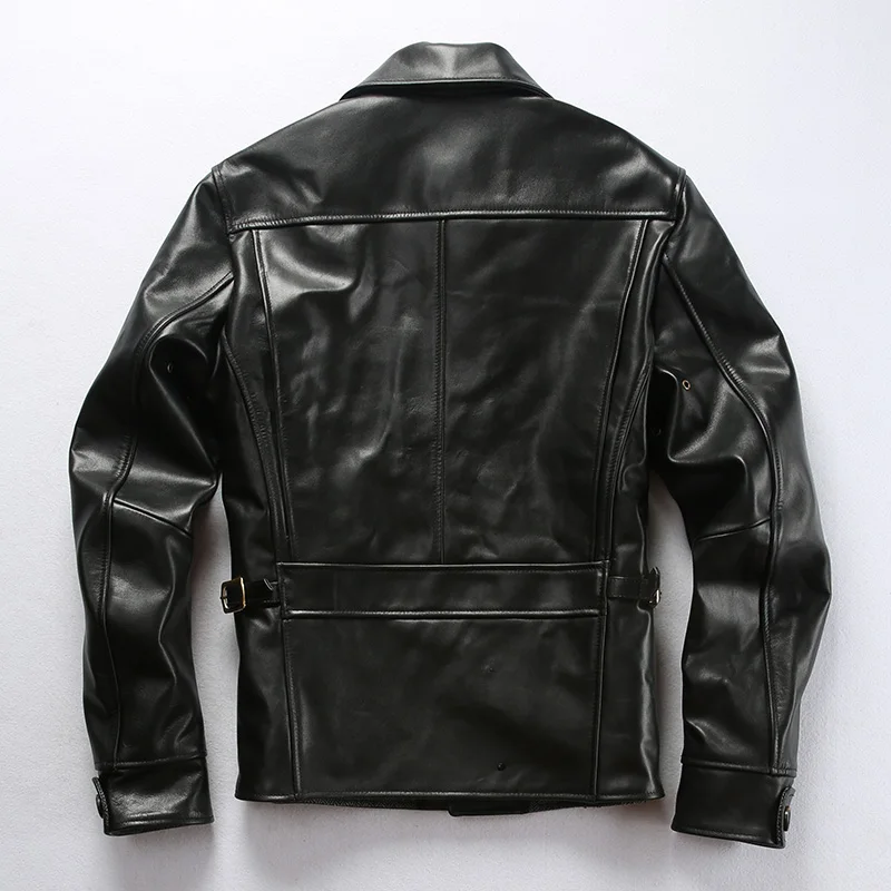 Low Price AZ18-1 Read Description! Asian size men's cow leather jacket mens genuine cowhide leather stylish jacket
