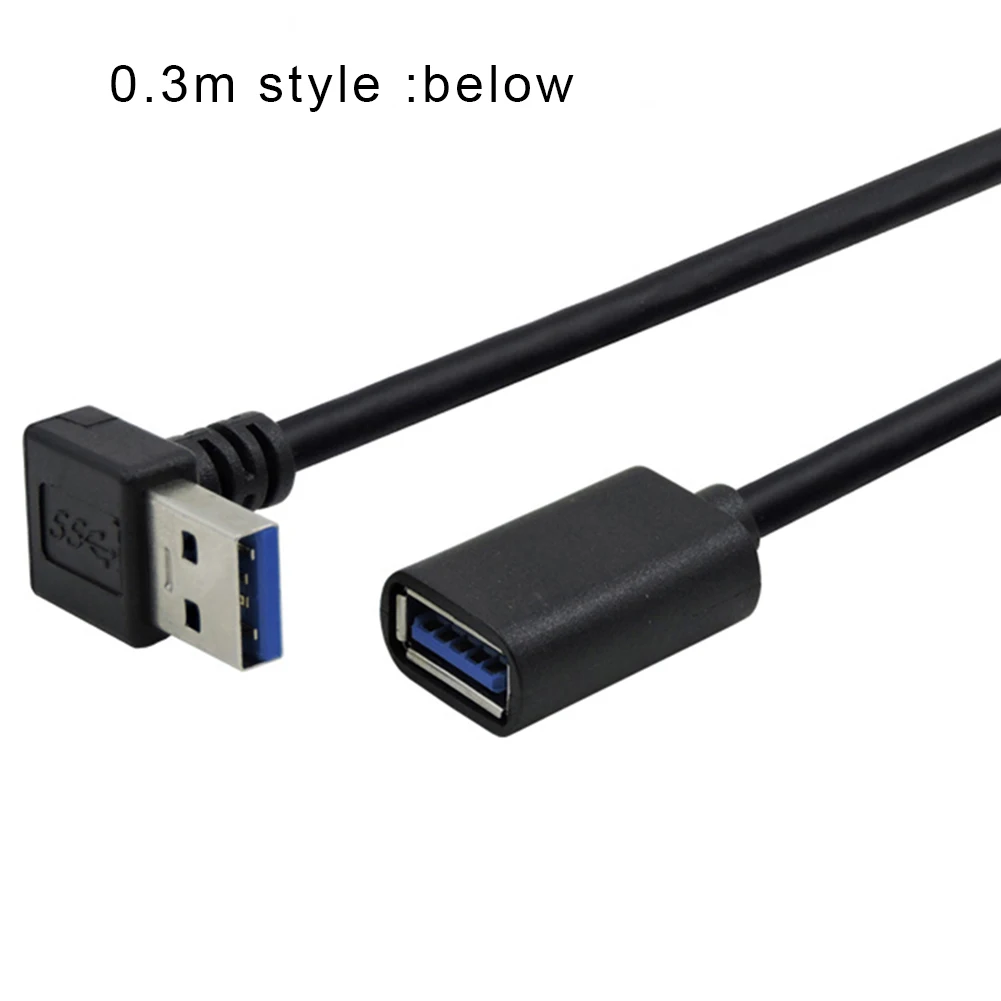 0.3m below USB 3,0 удлинитель 90 градусов высокая скорость портативный для домашнего офиса Бизнес JHP-лучший - Цвет: 0.3m below