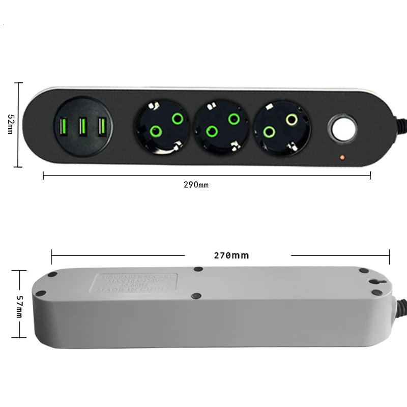 Удлинитель питания USB для ЕС и России многоразовый удлинитель с usb портами