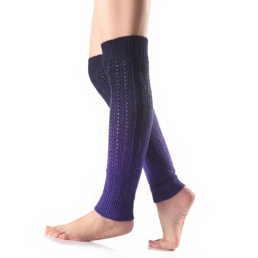 dark purple Женские Модные градиентные Зимние Теплые повседневные трикотажные Лоскутные носочки - Color: dark purple