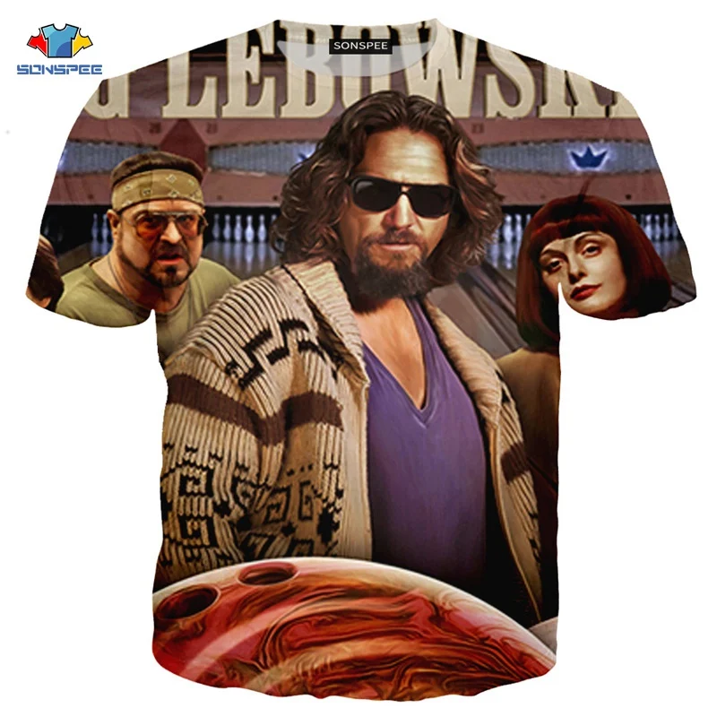 SONSPEE The Big Lebowski Harajuku 3D печатных мужчин и женщин одежда Хип Хоп футболка унисекс короткий рукав Уличная пуловер XK117c