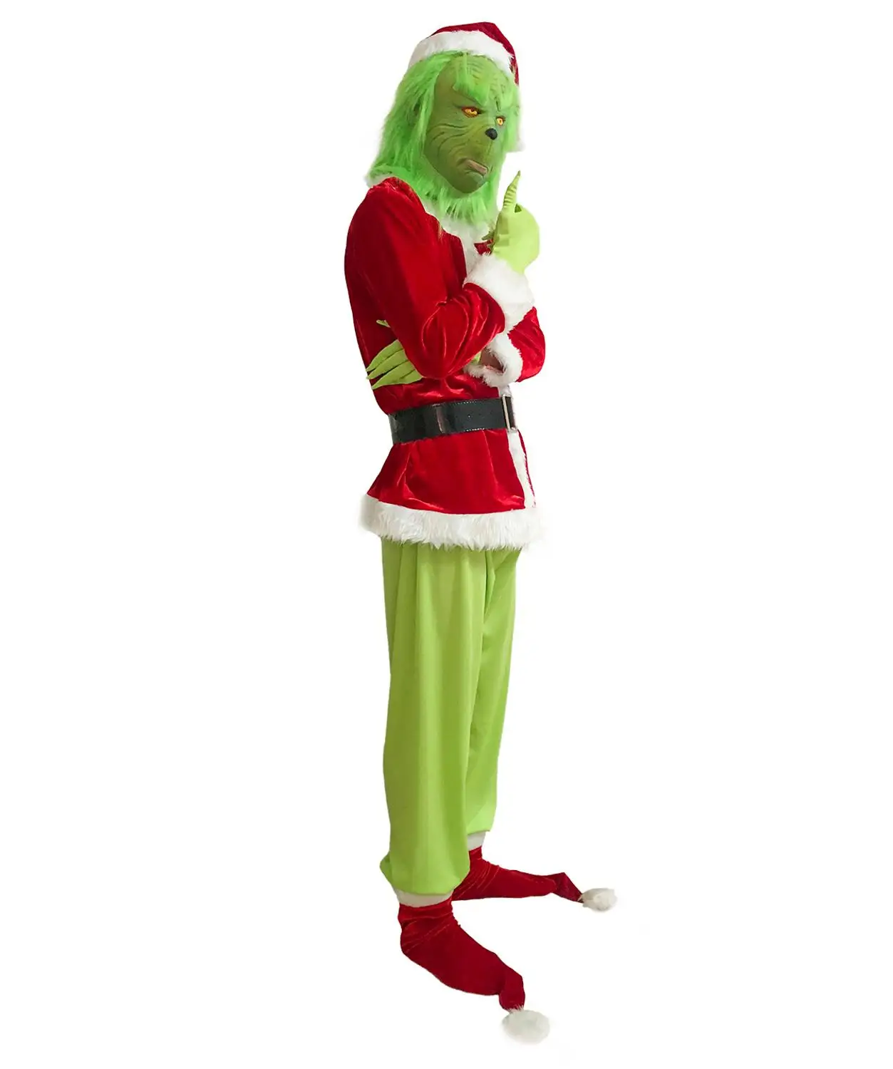 Adult Child Santa Grinch Cosplay Costume Greene How to Steal Christmas Suit Costume