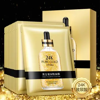 

CIDYNAL 24K Gold Facial Mask Hyaluronic Acid Glycerin Mask Moisturizing Hydrating Anti-Aging Depth Replenishment Skin Care