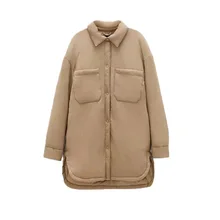  Women's Shirts Jackets OversizeThin Parkas Coats Female Long Sleeves Pocket Loose Khaki Outerwear Streetwear Fashion TRF Jackets 