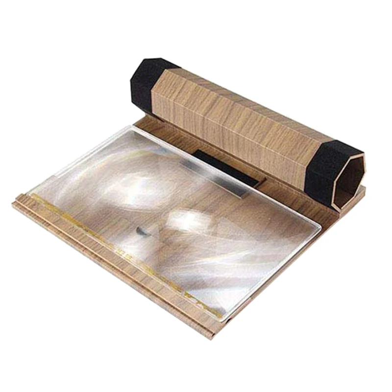 12 inch Hd Screen Magnifier Solid Wood Grain Foldable Mobile Phone Screen Suitable for Watching Movie Videos on All Smartphones
