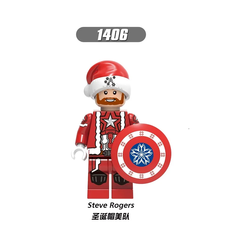 20 шт. строительные блоки Счастливого Рождества кубики Феникс Steve Rogers Yeti Дети Железный человек SW424 женщина Фигурки игрушки для детей X0275