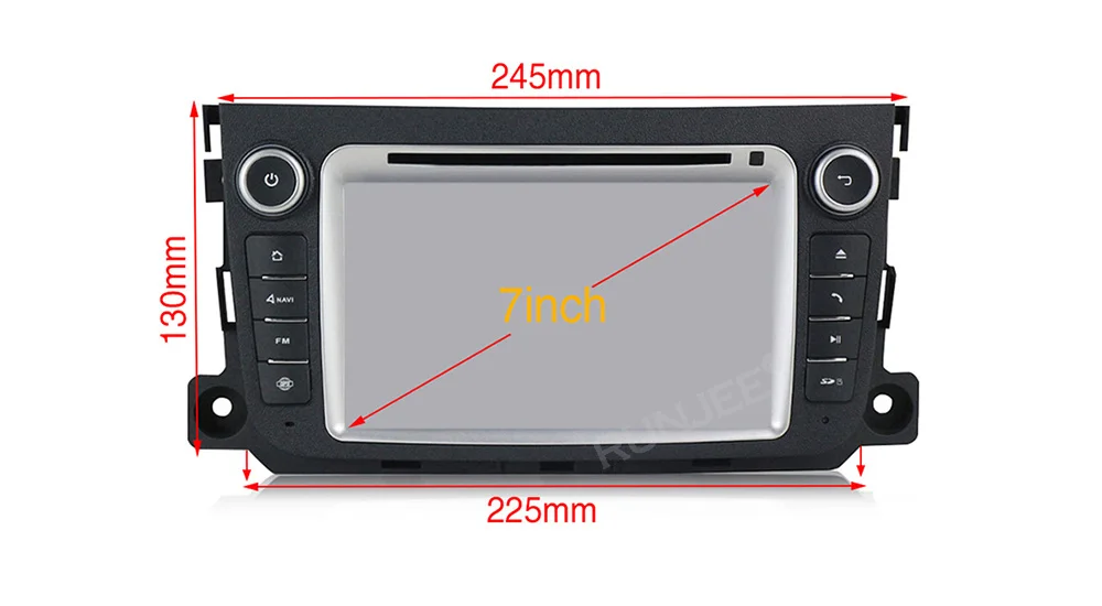 Sale RUNJEE Android 9 4+64G IPS DSP Car DVD multimedia player For Mercedes Benz Smart Fortwo 2011-2014 dvd video output DAB 2