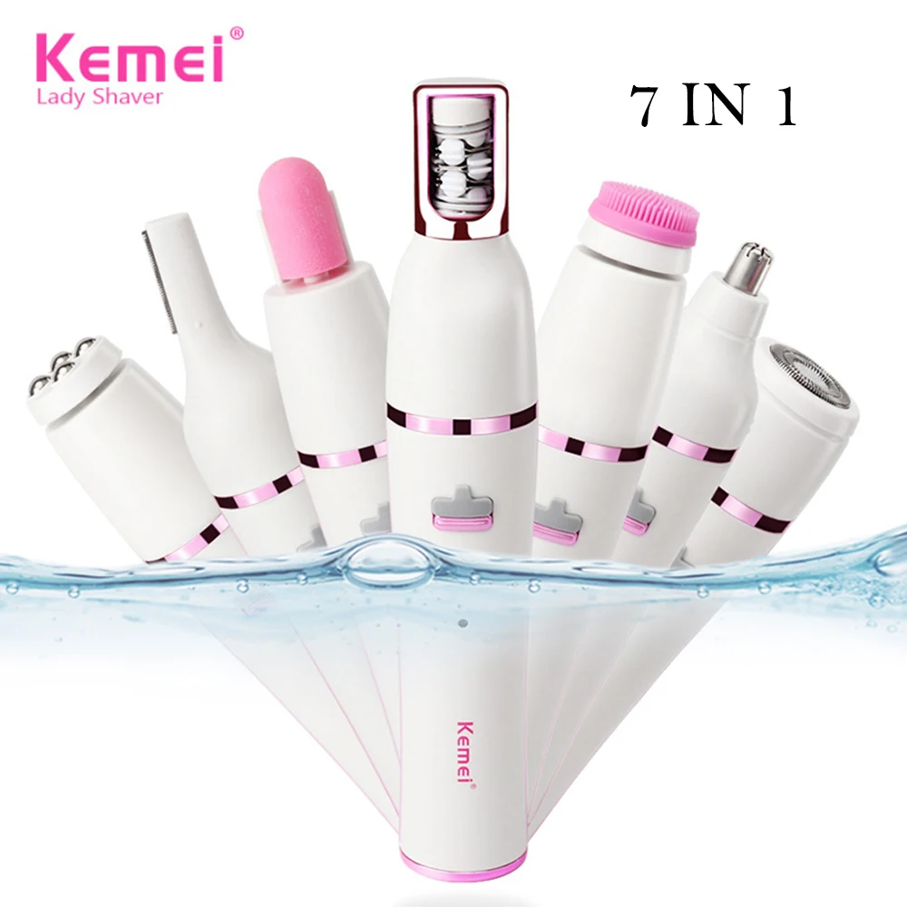 

7 In 1 Electric Plucking Nose Hair Eyebrow Shaver Usb Charging Nail Knife Facial Massage Hair Removal Epilator Exfoliating Brush