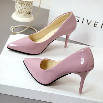 pink 7cm Новинка года; сезон весна-осень; женские тонкие туфли в Корейском стиле; модные женские туфли на высоком каблуке с острым носком и бантом - Color: pink 7cm