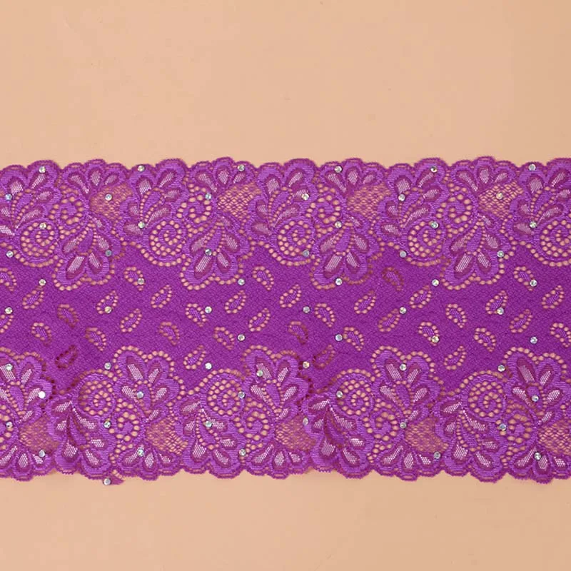 

25 ярдов Высокое качество красивый белый черный кружево, лента, тесьма 18 см бусины отделка DIY Вышивка для шитья украшения кружева ткань